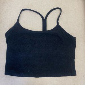 Black Beyond Yoga Spacedye Slim Racerback Cropped Tank